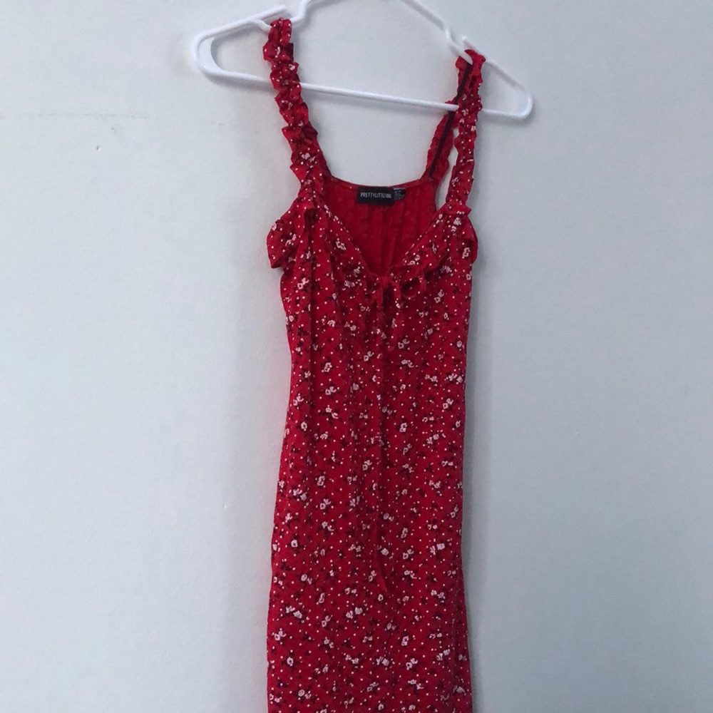 Red flower dress
